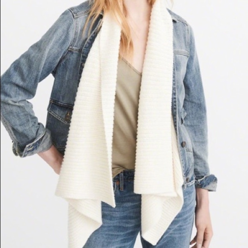Abercrombie & Fitch Sweater Front Denim Jacket